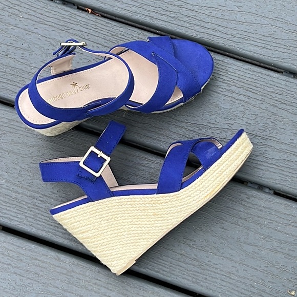 Cobalt Blue Montego Bay Club Wedge Sandals - Picture 3 of 9